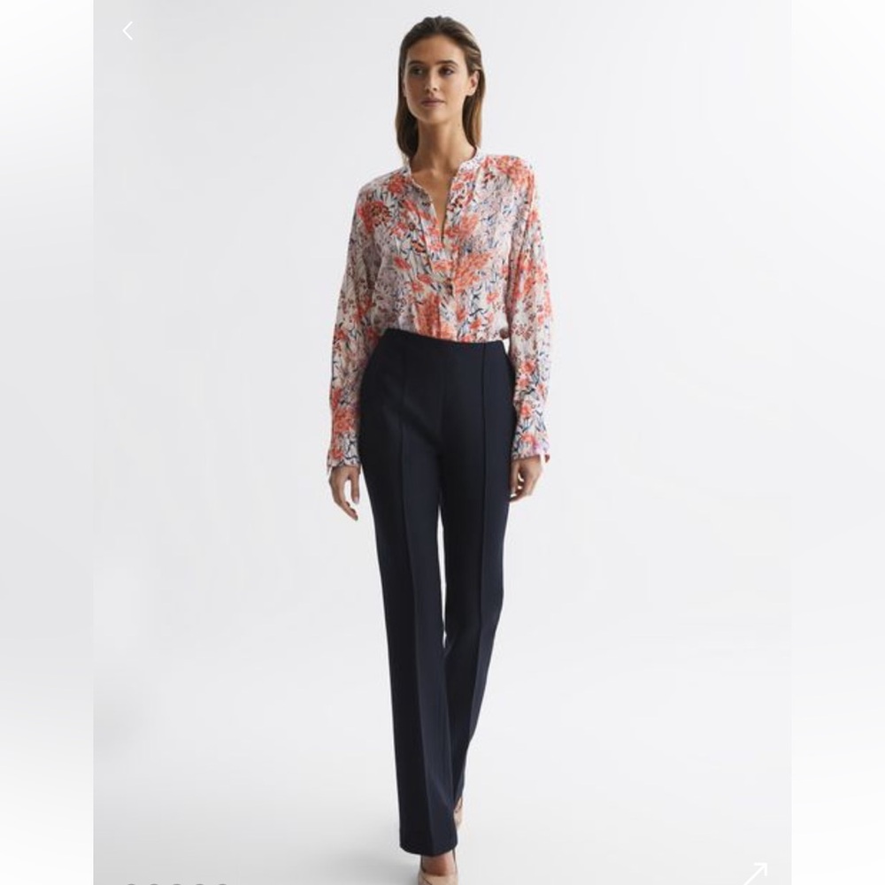 Reiss x Anthropologie Hallie Meadow Print Size 6 Pink Floral Buttondown New $240